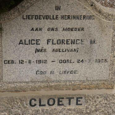 CLOETE Alice Florence M. nee SULLIVAN 1912-1965