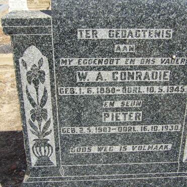 CONRADIE W.A. 1880-1945 :: CONRADIE Pieter 1907-1930