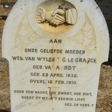 GRANGE Moeder, le nee VAN AARDT 1832-1910