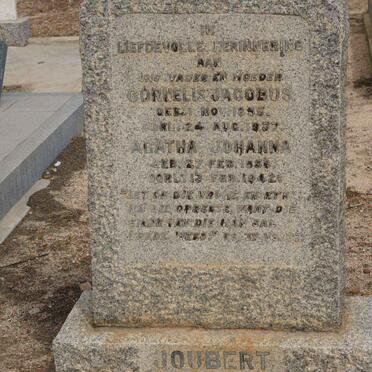 JOUBERT Cornelius Jacobus 1859-1937 &amp; Agatha Johanna 1859-1942