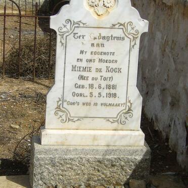 KOCK Miemie, de nee DU TOIT 1881-1918