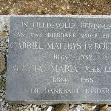 KRIEL Gabriel Matthys le Roux 1873-1932 &amp; Aletta Maria LE ROUX 1884-1955