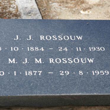 ROSSOUW J.J. 1884-1930 &amp; M.J.M. 1877-1959