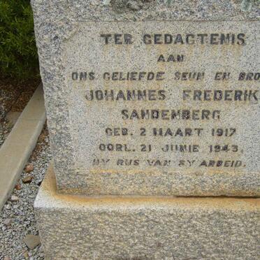SANDENBERG Johannes Frederik 1917-1943