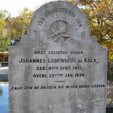 KOCK Johannes Lodewicus, de 1831-1898
