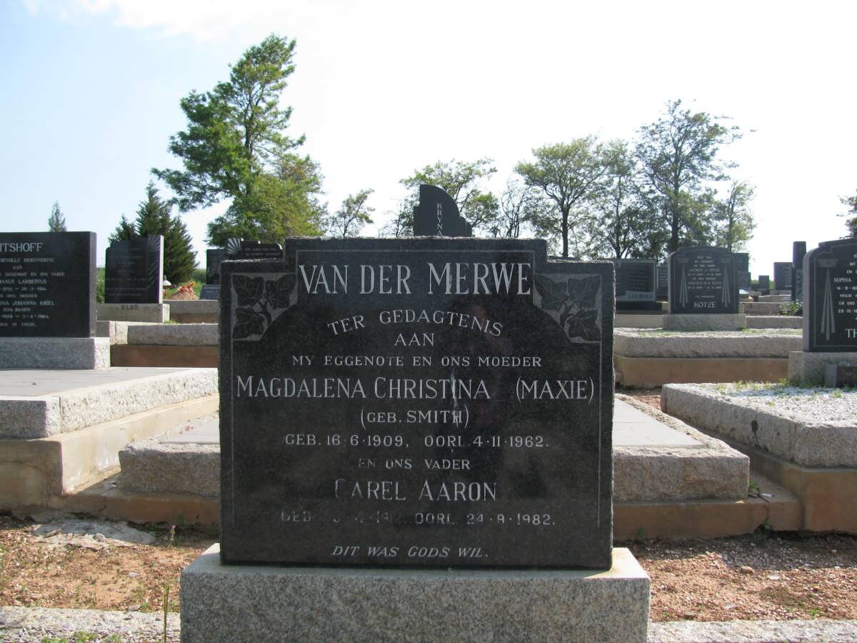 MERWE Carel Aaron, van der 1912-1982 &amp; Magdalena Christina SMITH 1909-1962
