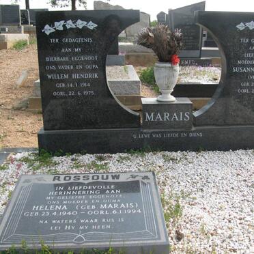 MARAIS Willem Hendrik 1914-1975 &amp; Susanna Sophia VISSER 1916-2002 :: ROSSOUW Helena nee MARAIS 1940-1994