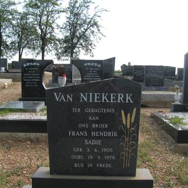 NIEKERK Frans Hendrik Sadie, van 1905-1978