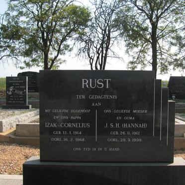 RUST Izak Cornelius 1914-1968 &amp; J.S.H. 1912-1999