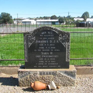 BRAND Johannes D.J.A. 1902-1958 &amp; Sara H. ENGELBRECHT 1908-1990