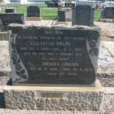 DRURY Thomas O'Brain 1892-1972 &amp; Elizabeth 1898-1952