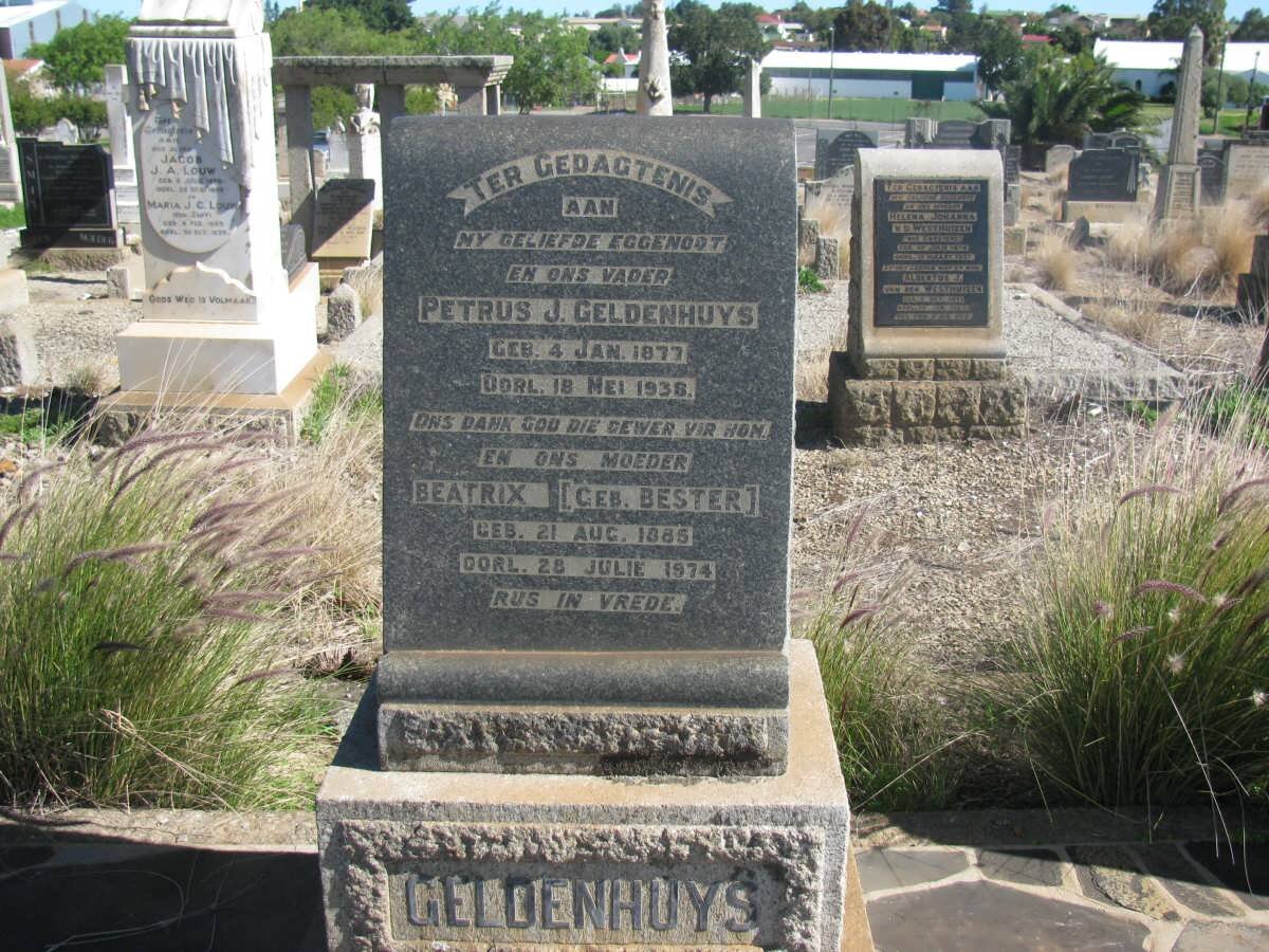 GELDENHUYS Petrus J. 1877-1938 &amp; Beatrix BESTER 1885-1974