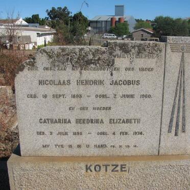 KOTZE Nicolaas Hendrik Jacobus 1893-1960 &amp; Catharina Hendrina Elizabeth 1898-1974