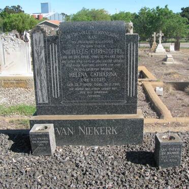 NIEKERK Michaels Christoffel, van 1899-1956 &amp; Helena Catharina KOTZE 1900-1961 