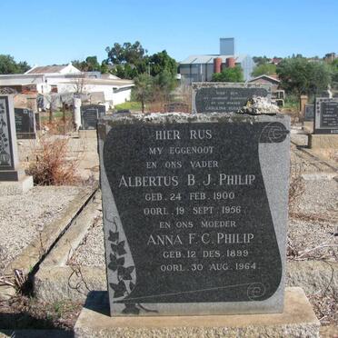PHILIP Albertus B.J. 1900-1956 &amp; Anna F.C. 1899-1964