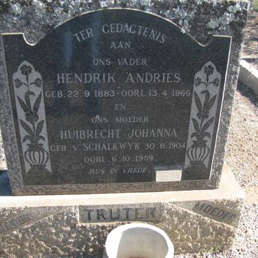 TRUTER Hendrik Andries 1883-1966 &amp; Huibrecht Johanna VAN SCHALKWYK 1904-1959