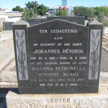 TRUTER Johannes Hendrik 1891-1958 &amp; Susanna Petronella REYNEKE 1911-2003