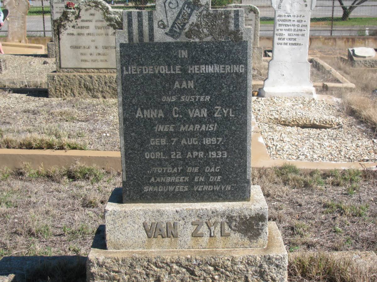 ZYL Anna C., van nee MARAIS 1897-1933