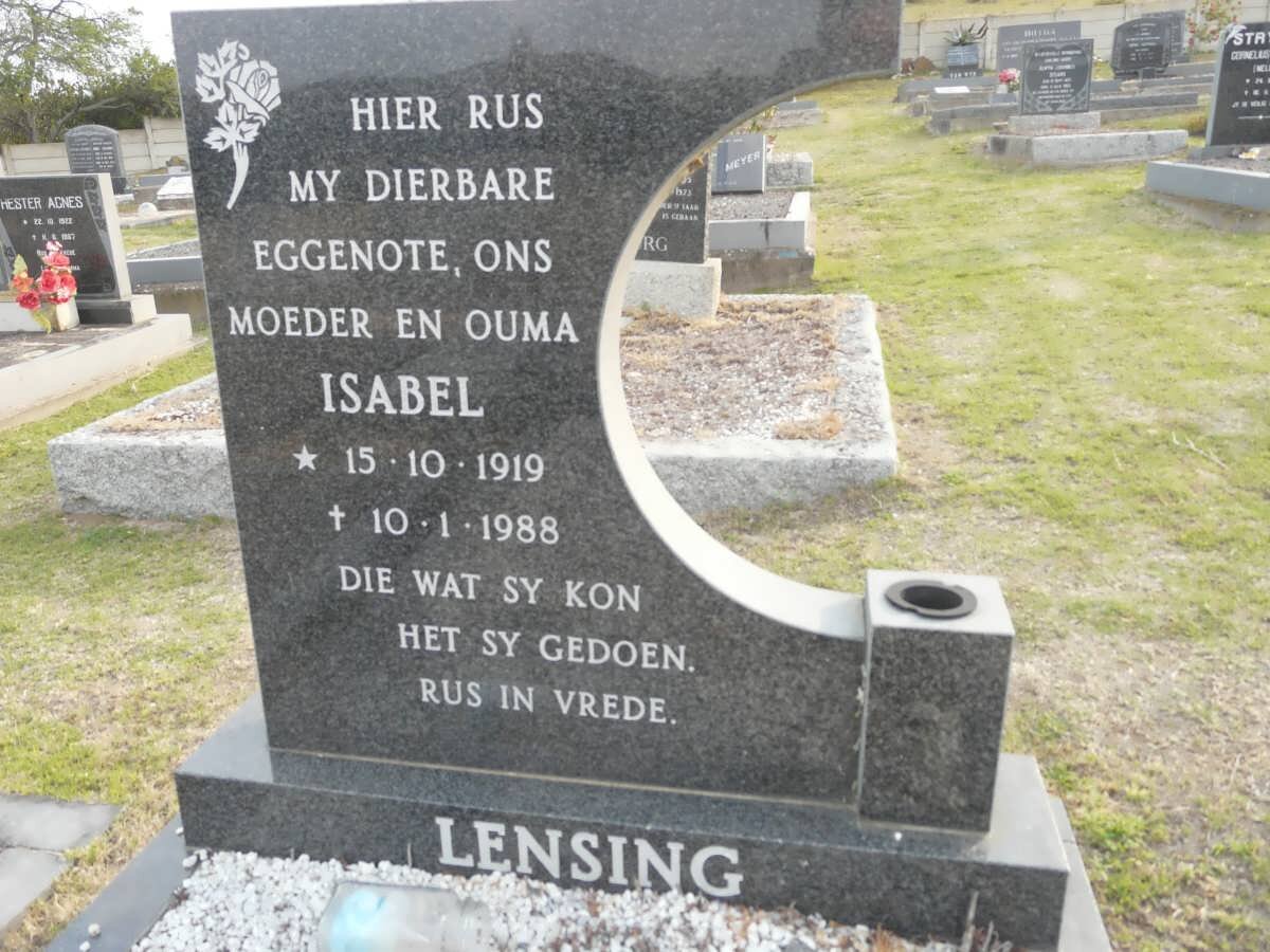 LENSING Isabel 1919-1988