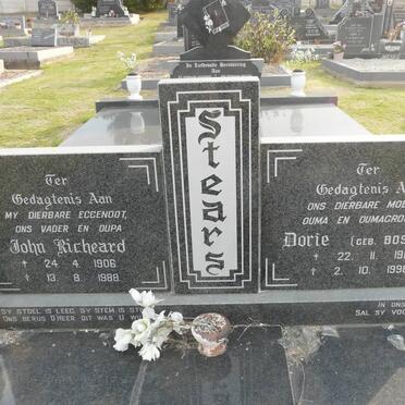 STEARS John Richeard 1906-1988 &amp; Dorie BOSHOFF 1911-1998