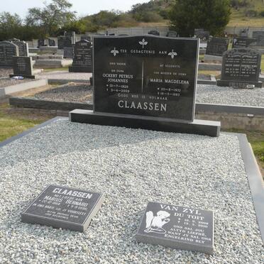 CLAASSEN Ockert Petrus Johannes 1929-2009 &amp; Maria Magdelena 1932-1983 :: CLAASSEN Marius Bernard 1964-1996 :: VAN ZYL Du Toit 2009-2010