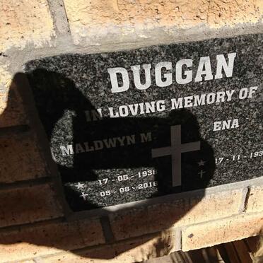 DUGGAN Maldwyn M. 1938-2018 &amp; Ena 1938-