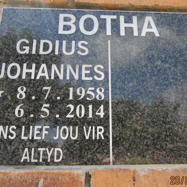 BOTHA Gidius Johannes 1958-2014