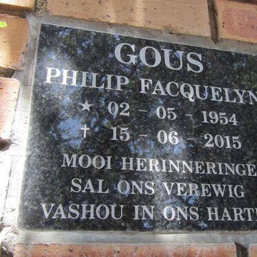 GOUS Philip Facquelyn 1954-2015
