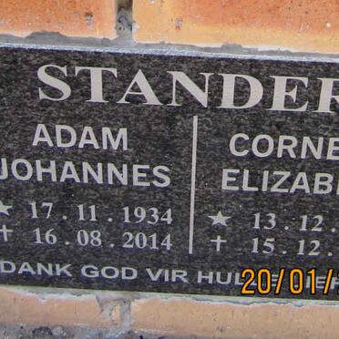 STANDER Adam Johannes 1934-2014 &amp; Cornelia Elizabeth 1933-2012