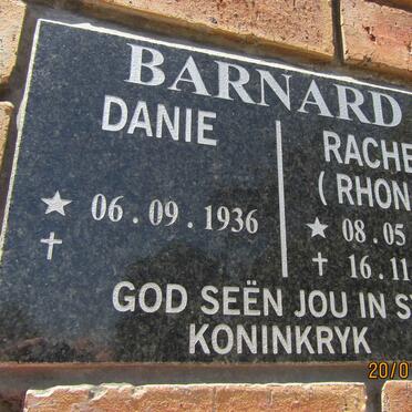 BARNARD Danie 1936- &amp; Rachel 1934-2019