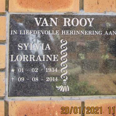ROOY Sylvie Lorraine, van 1934-2014
