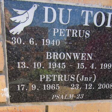 TOIT Petrus, du 1940- &amp; Bronwen 1945-1999 :: DU TOIT Petrus 1965-2008