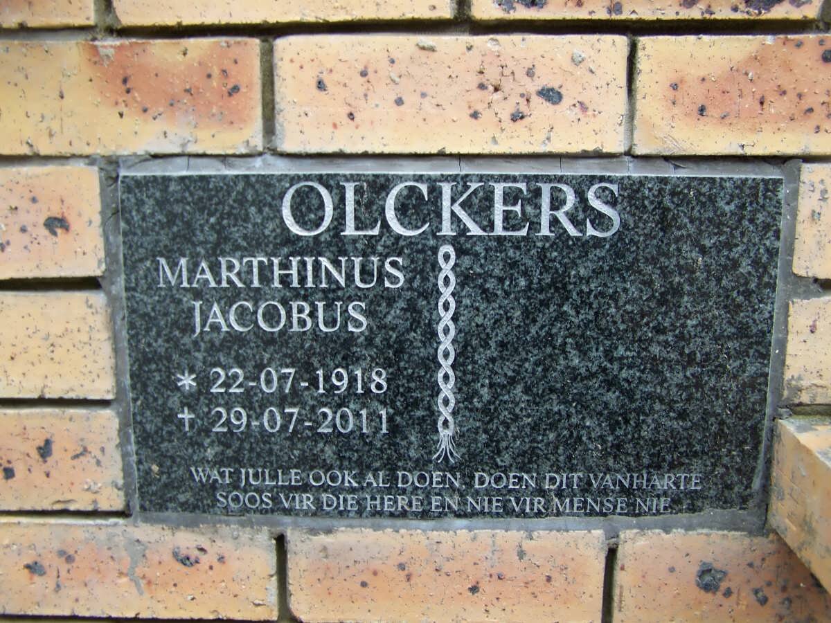 OLCKERS Marthinus Jacobus 1918-2011