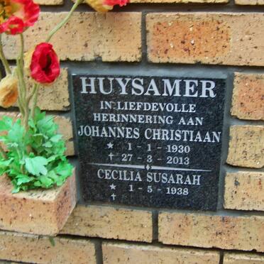 HUYSAMER Johannes Christiaan 1930-2013 &amp; Cecilia Susarah 1938-