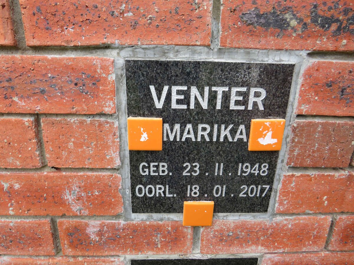 VENTER Marika 1948-2017