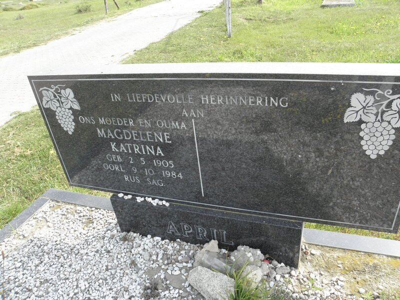 APRIL Magdelene Katrina 1905-1984