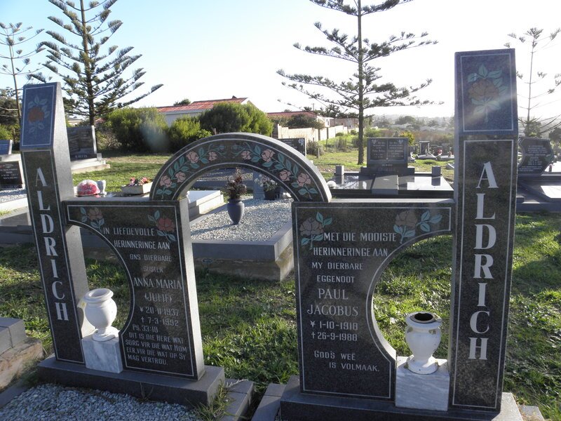 ALDRICH Paul Jacobus 1918-1988 :: ALDRICH Anna Maria 1937-1992