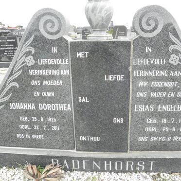 BADENHORST Esias Engelbertus 1922-1976 &amp; Johanna Dorothea 1925-2011