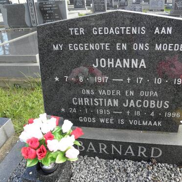BARNARD Christian Jacobus 1915-1996 &amp; Johanna 1917-1979
