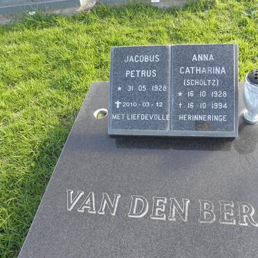 BERG Jacobus Petrus, van den 1928-2010 &amp; Anna Catharina SCHOLTZ 1928-1994