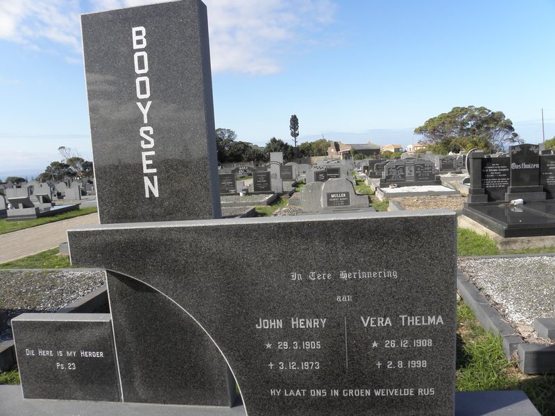 BOOYSEN John Henry 1905-1973 &amp; Vera Thelma 1908-1998