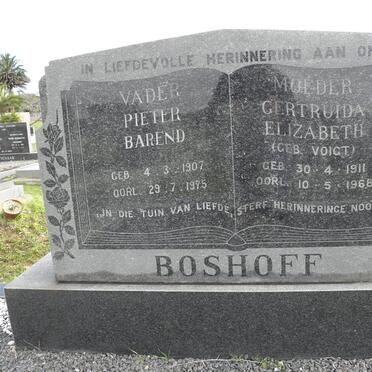 BOSHOFF Pieter Barend 1907-1975 &amp; Gertruida Elizabeth VOIGT 1911-1968