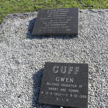 CUFF Harold Thomas 1891-1977 &amp; Constance 1896-1982 :: CUFF Gwen 1922-1986