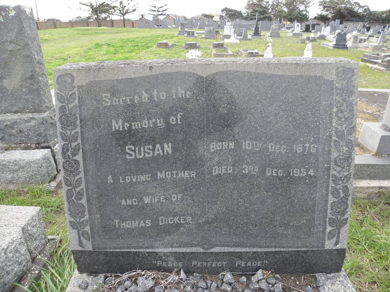 DICKER Susan 1876-1954