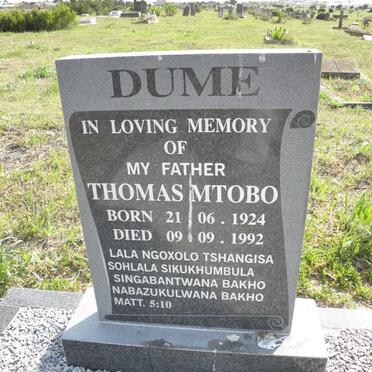 DUME Thomas Mtobo 1924-1992