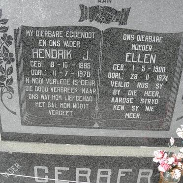 GERBER Hendrik J. 1895-1970 &amp; Ellen 1900-1974
