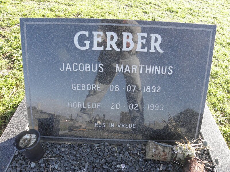 GERBER Jacobus Marthinus 1892-1993