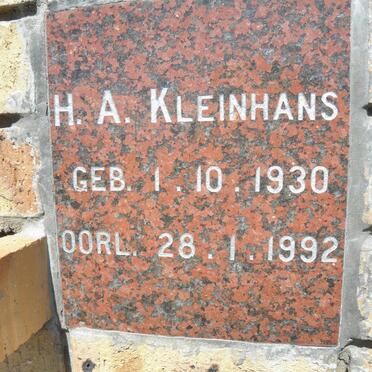 KLEINHANS H.A. 1930-1992