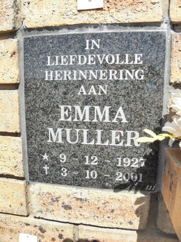 MULLER Emma 1927-2001