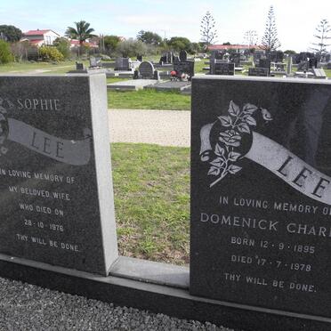 LEE Domenick Charles 1895-1978 &amp; Sophie -1976